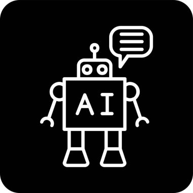  Chatbot simgesi, vektör illüstrasyonu basit tasarım