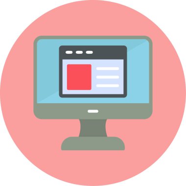 Web sitesi işareti, vektör illüstrasyonlu blog simgesi, bilgisayar ekranı