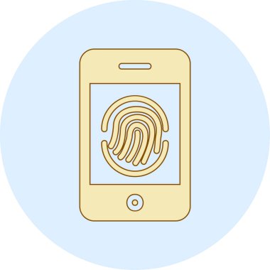 Parmak izi simgesi vektör çizelgesine sahip akıllı telefon