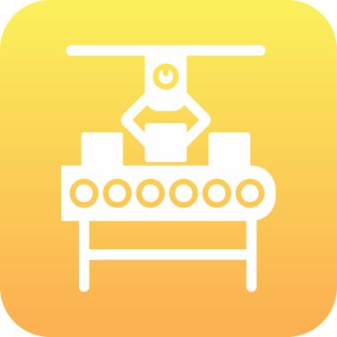 Üretim süreci simgesi, vektör illüstrasyonu basit tasarım