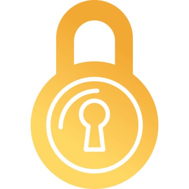 kilit düz simge vektör çizim