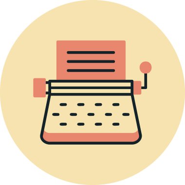 Daktilo. Web simgesi basit illüstrasyon 