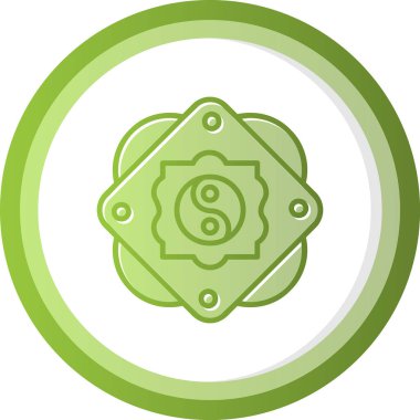 Yin yang sembolü düz simge, vektör illüstrasyonu 