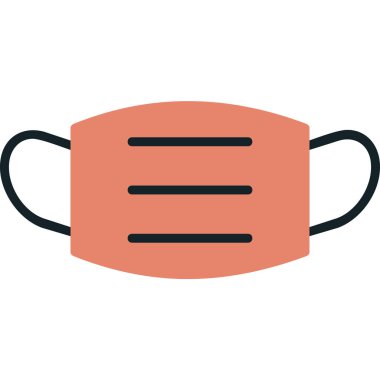 Tıbbi maske ikonu, düz stil. vektör illüstrasyonu 