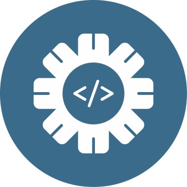 Simge kodlanıyor. Yazılım Geliştirme İşareti, Vektör İllüstrasyonu 