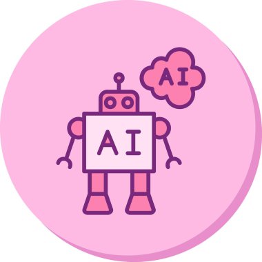 Yapay zeka. robot ikon vektör illüstrasyonu 