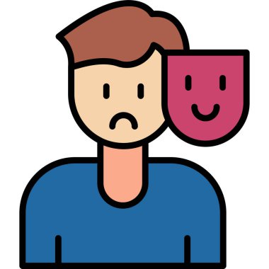 Görünüm konsepti, maskeli adam. Web simgesi basit illüstrasyon