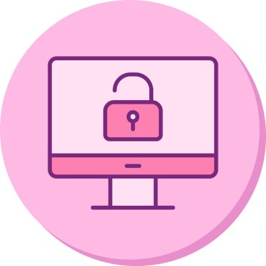 Güvenli olmayan bilgisayar vektör simgesi modern basit illüstrasyon