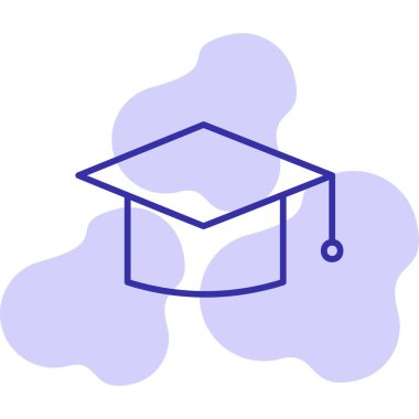 mezuniyet şapkası, web simgesi basit illüstrasyon