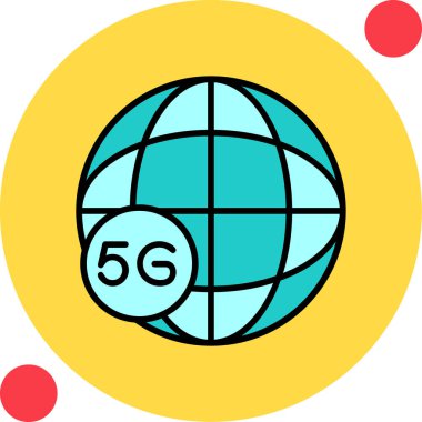 Global 5g İnternet simgesi, vektör illüstrasyonu