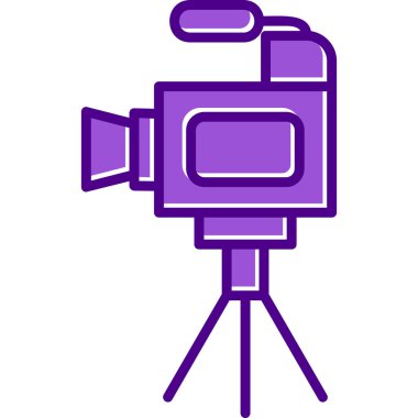 Film kamerası. Web simgesi basit illüstrasyon 