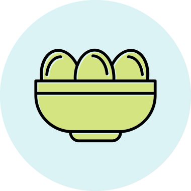 Kavanozda haşlanmış yumurta. Web simgesi basit illüstrasyon