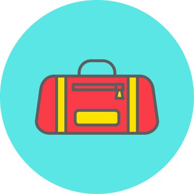 Spor çantası simgesi, vektör illüstrasyonu