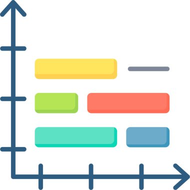 Gantt Grafik Ağ simgesi, vektör illüstrasyonu