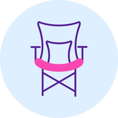 Kamp Sandalyesi Web simgesi, vektör illüstrasyonu