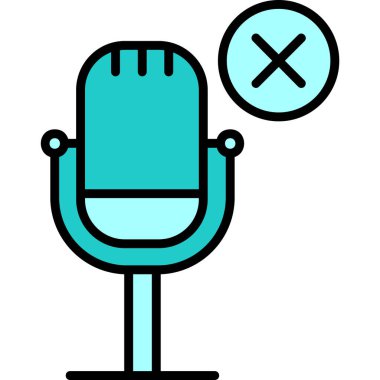 Mikrofon. Web simgesi basit illüstrasyon 