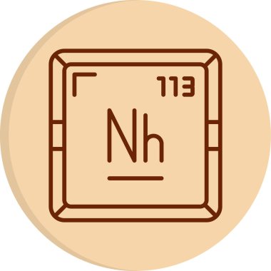 Nihonyum kimyasal element, web simgesi basit illüstrasyon