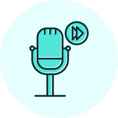 Podcast İleri sar. Web simgesi vektör illüstrasyonu        