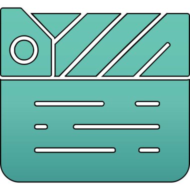 Alkış tahtası simgesi. Film yapma işareti, vektör illüstrasyonu