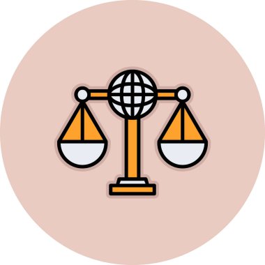 Uluslararası Hukuk simgesinin vektör illüstrasyonu