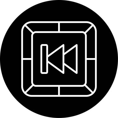 Geriye doğru ağ simgesi, vektör illüstrasyonu