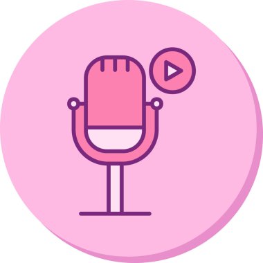 Podcast ikon vektör resimlemesini oynat