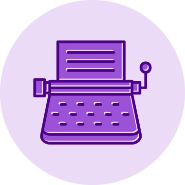 Daktilo. Web simgesi basit illüstrasyon 