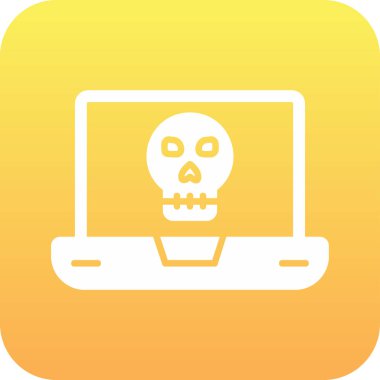 Laptop vektör çiziminde ölü kafatası simgesi