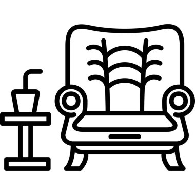 kanepe simgesi, basit vektör çizimi 