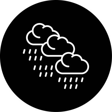 Yağmurlu bulutlar. Web simgesi basit illüstrasyon