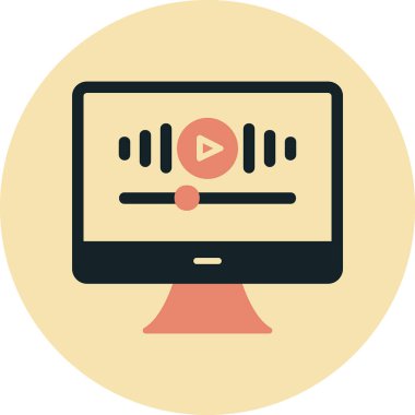 Müzik Video simgesinin vektör illüstrasyonu