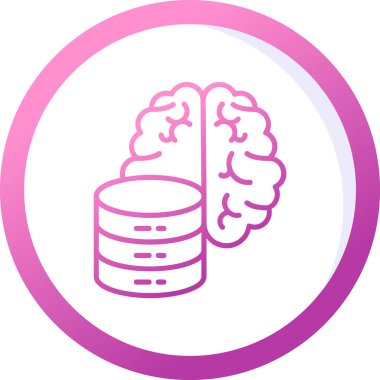 veritabanı beyin simgesi, vektör çizimi 
