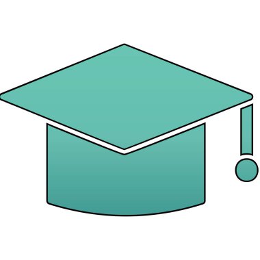 mezuniyet şapkası, web simgesi basit illüstrasyon