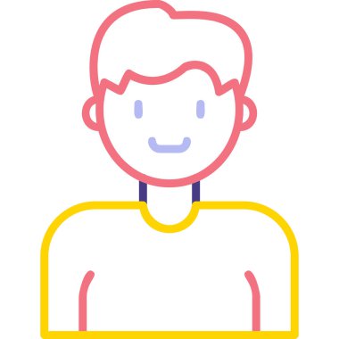 İnsan avatar web simgesi basit illüstrasyon 