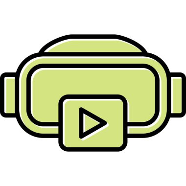 vr gözlük simgesi vektör illüstrasyonu