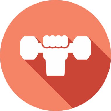 Dumbbell simgesi ile El 'in vektör illüstrasyonu 