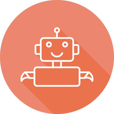 robot düz simgesi, vektör illüstrasyonu 