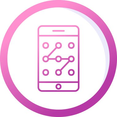 Mobil Desen Kilit simgesi, vektör illüstrasyonu