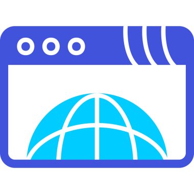 tarayıcı web simgesi, vektör illüstrasyonu