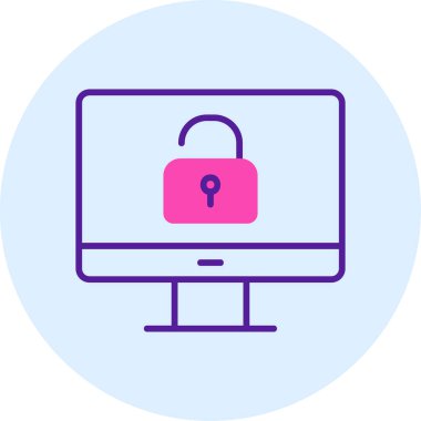 Güvenli olmayan bilgisayar vektör simgesi modern basit illüstrasyon