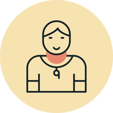 Jimnastik eğitmeni web simgesi, vektör illüstrasyonu