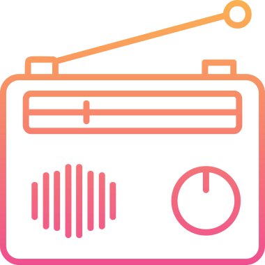 Radyo. Web simgesi basit illüstrasyon 