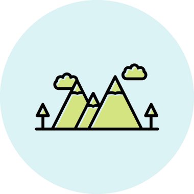 dağ tepesi ikonu vektör illüstrasyonu 