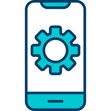 akıllı telefon ayarlama web simgesi vektör çizimi 