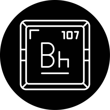 Bohrium kimyasal element web simgesi, basit illüstrasyon