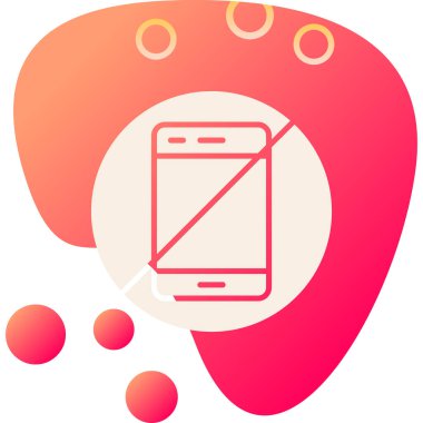 Cep telefonu yasak işareti. Web simgesi basit tasarım