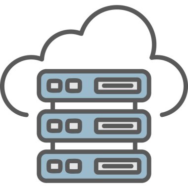 Bulut Sunucusu simgesi, vektör illüstrasyonu basit tasarım