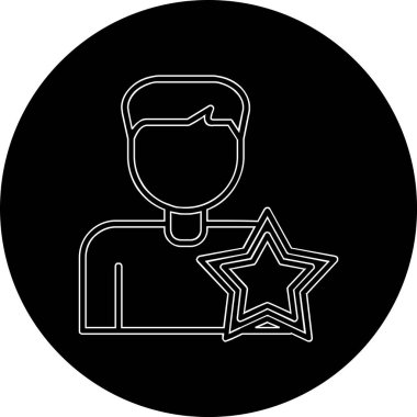 Yıldızlı adam, teşvikli ikon vektör illüstrasyonu