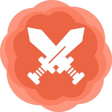 Çapraz kılıç simgesi vektör illüstrasyon 