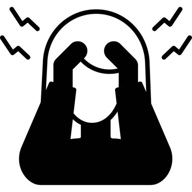 Stres simgesi olan kadın, vektör illüstrasyonu